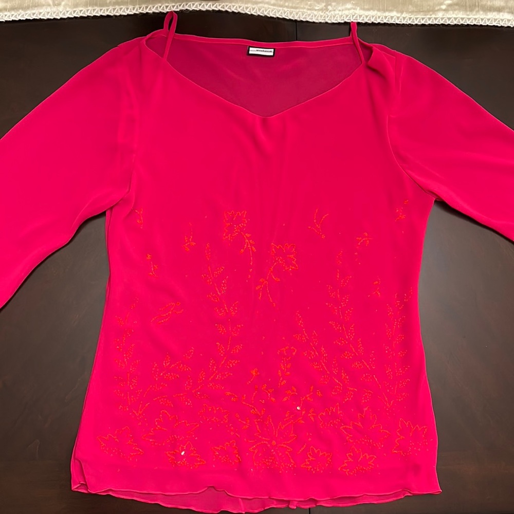 Magenta Blouse 👚 Size Medium / Large - Picture 2 of 9